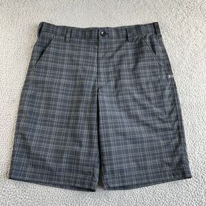NEW Under Armour Shorts Mens 36 Black Plaid Chino Golf Outdoor Sports Modern‎